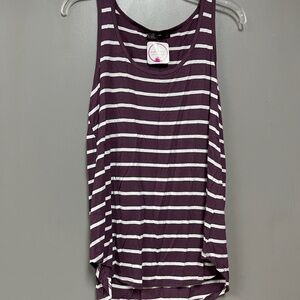 Sheila Rose Nadine West Purple with White Stripes Tank Top MEDIUM